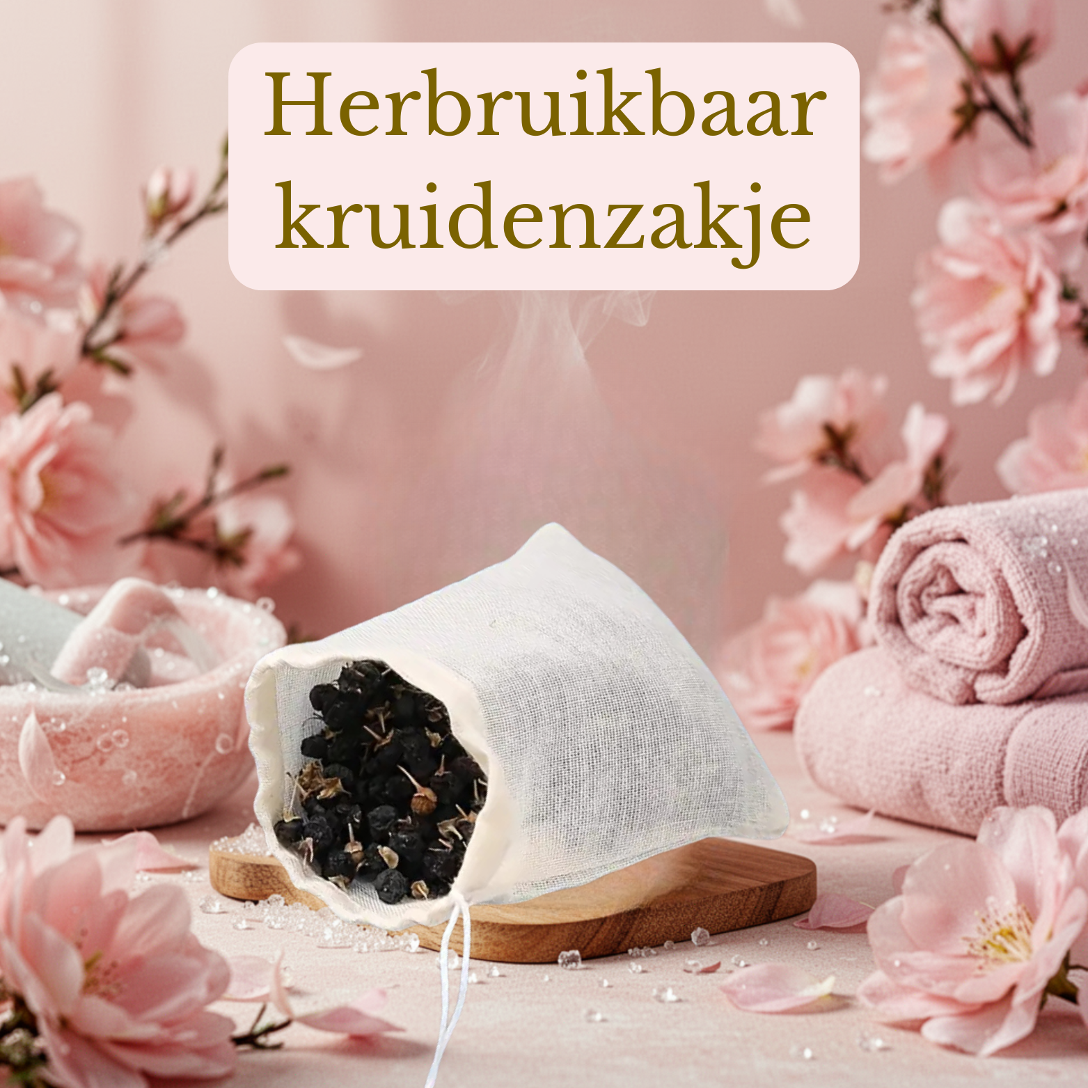 Herbruikbaar katoenen Yoni kruidenzakje