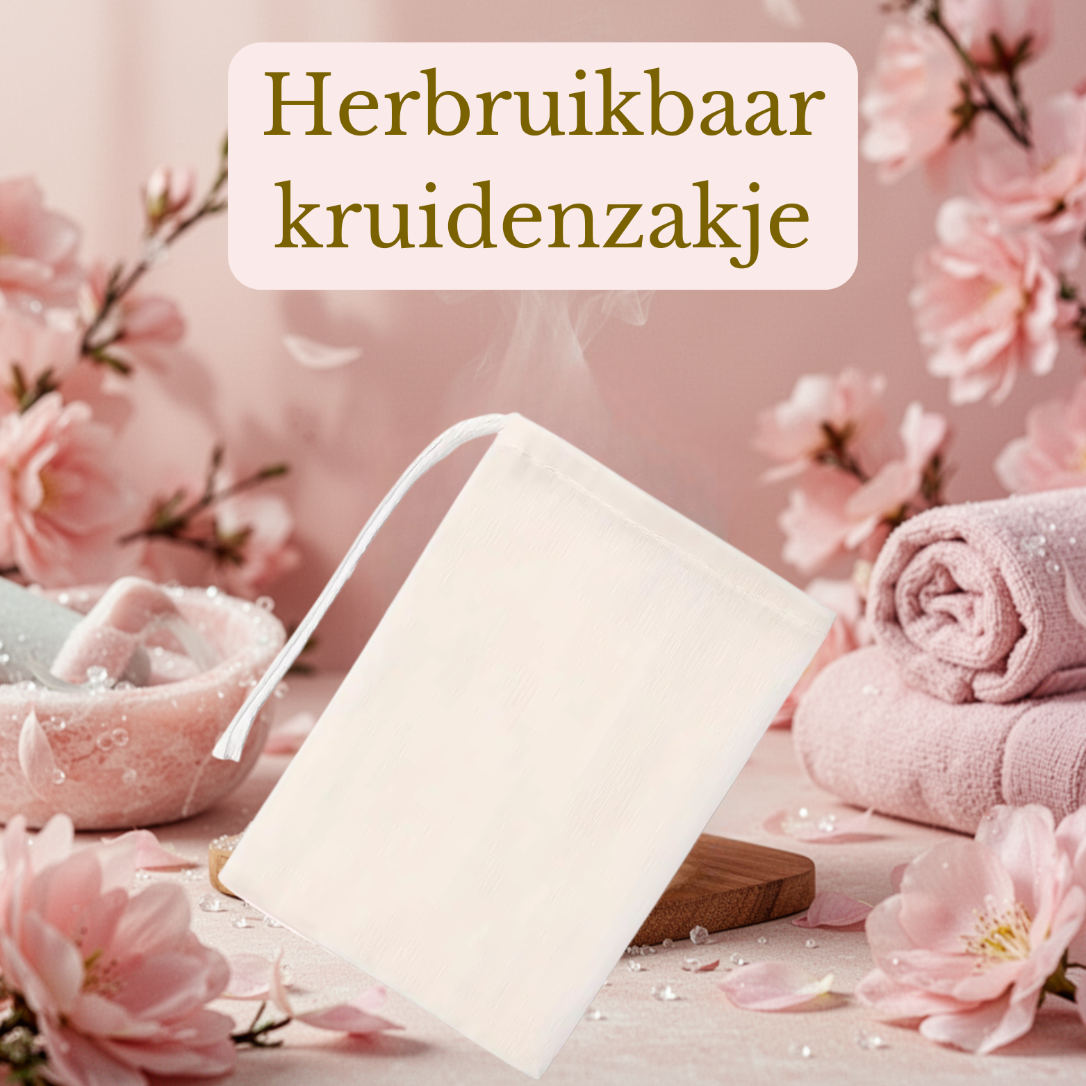 Herbruikbaar katoenen Yoni kruidenzakje