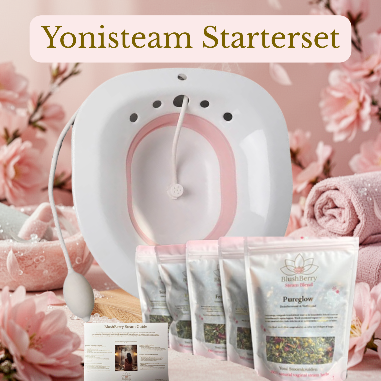 Yoni Stoombad Starter Set – Pink Seat